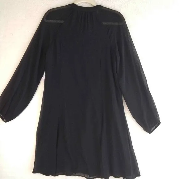 JOIE Chiffon Mini Dress Size Small in Black‎ w/ Balloon Sleeves