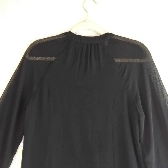 JOIE Chiffon Mini Dress Size Small in Black‎ w/ Balloon Sleeves
