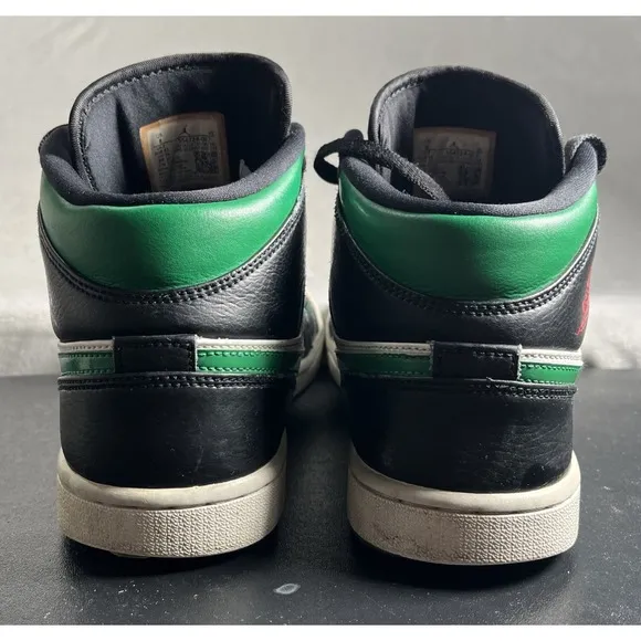 Jordan 1 Mid Pine Green Men's 8 Green 554724-067 Lace Up Basketball Sneakers