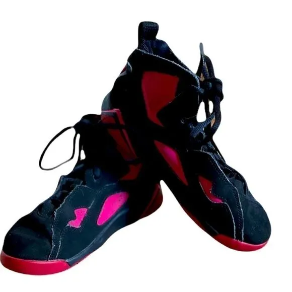 Jordan True Flight Black Pink Athletic Sneakers 2Y