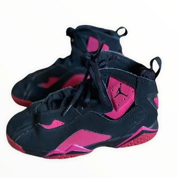 Jordan True Flight Black Pink Athletic Sneakers 2Y