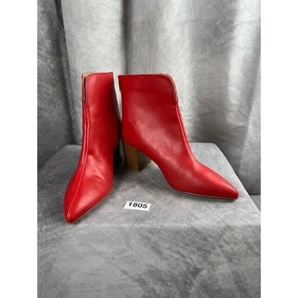 Journee Collection Womens Kayden Red Booties Shoes 8 Medium (B,M) BHFO 1341