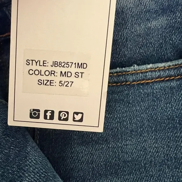 Judy Blue Sz 5  High Waist Straight Leg Jeans Cuffed or uncuffed Front Seam