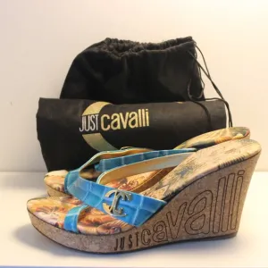 Just Cavalli Cool Platform Wedge Sandals.