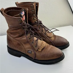 Justin CONDUCTOR 8&quot; Work Boots Round Toe Size 10D