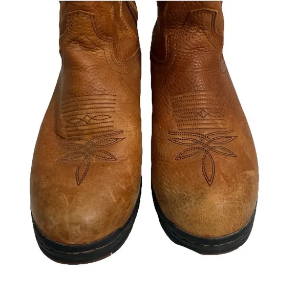 Justin George Strait Twang Waterproof Cowboy Work Boots Round Toe Size 8D