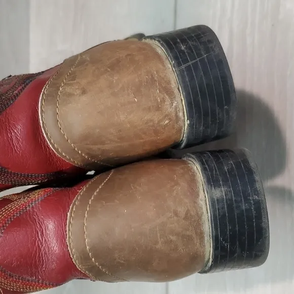 Justin Kids Girls Outdoor Western Cowboy Leather boots shoes sz 10