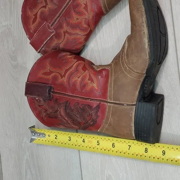 Justin Kids Girls Outdoor Western Cowboy Leather boots shoes sz 10