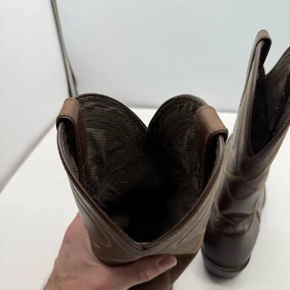 Justin Roper Boots Mens 9 EE Honey Brown Western Cowboy Work Rodeo FR100 Leather