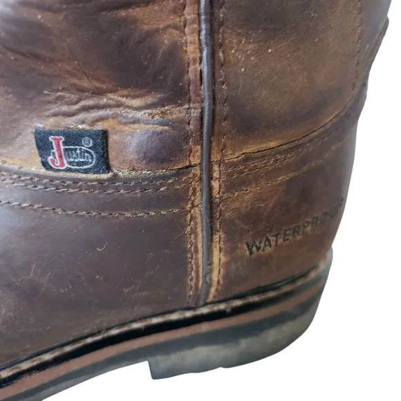 Justin Western Boots Men's 10 D Drywall SE4960 Brown Leather Waterproof 10&quot; Work