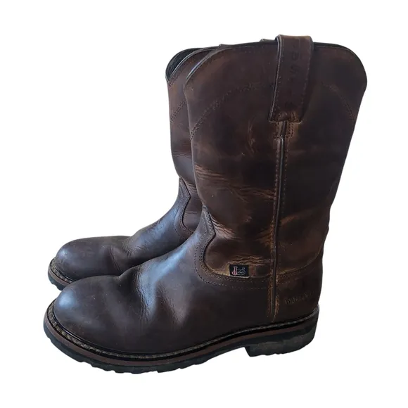 Justin Western Boots Men's 10 D Drywall SE4960 Brown Leather Waterproof 10&quot; Work