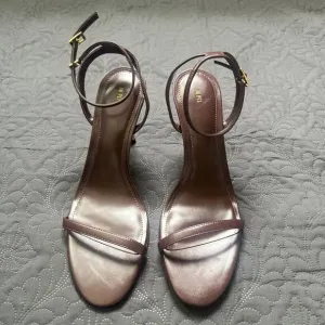 JW PEI Alivia Gold Metal Heel Sandals - Claret Red Heels SZ 11M Glam Coquette