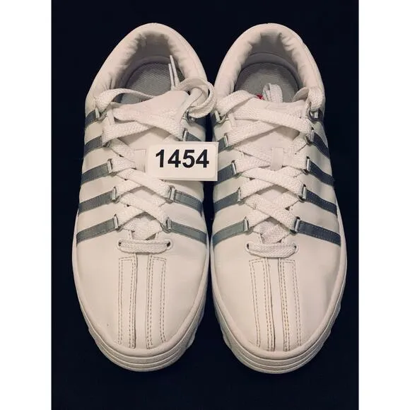 K Swiss Mens Sneakers Triple White Size 9 Classic Low Leather Casual Shoes