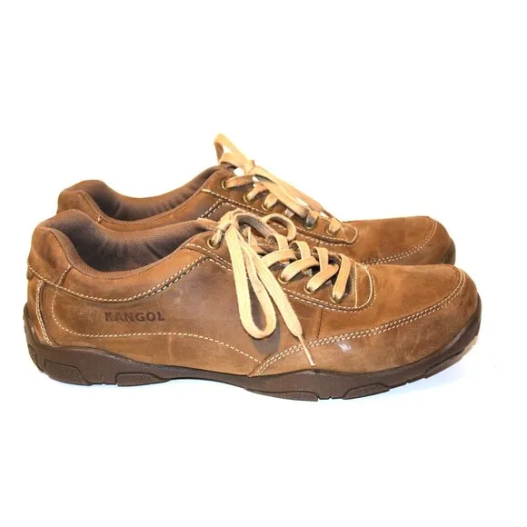 Kangol Mens Shoes Low Top Casual Brown Leather Sneakers - US 10.5/EU44