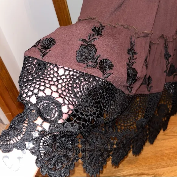Karen Kane Dandy Girl Long Sleeve Embroidered Lace Maxi Dress • NWT