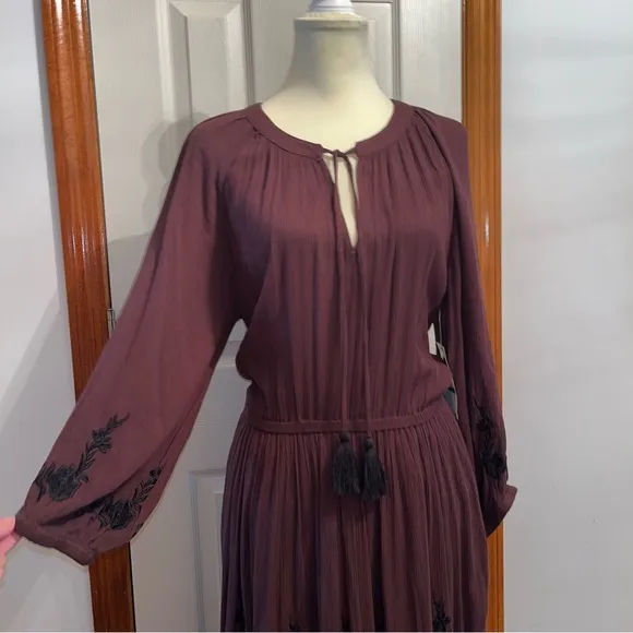 Karen Kane Dandy Girl Long Sleeve Embroidered Lace Maxi Dress • NWT