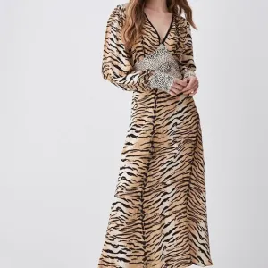 Karen Millen Mix Animal Print Midi Dress Size 6 NWT