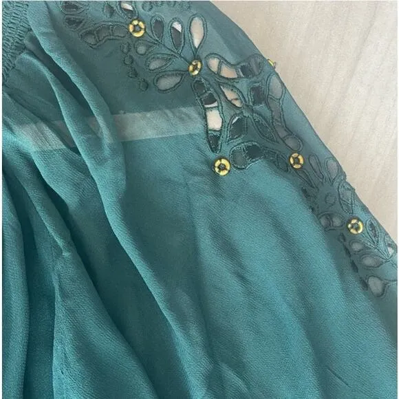 Karina Grimaldi X Revolve Mini Dress Sz XS Green Silk Chiffon Party