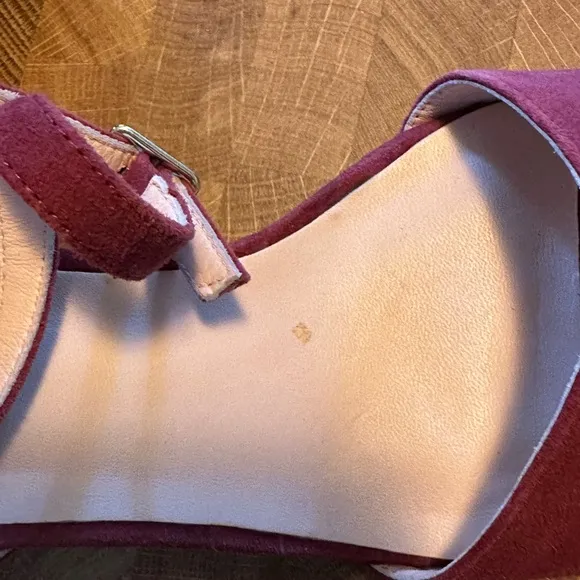 KATE SPADE M Watson Too Deep Crimson Suede Heels Sandals SZ 10M