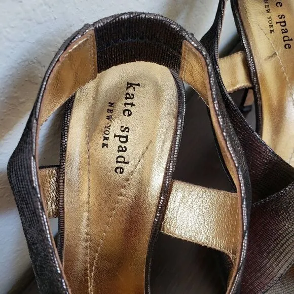 Kate spade criss cross metallic heels 8.5