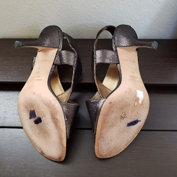 Kate spade criss cross metallic heels 8.5