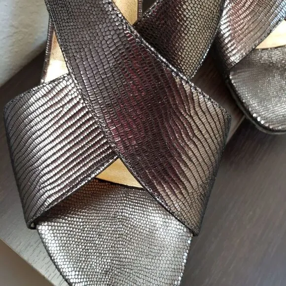 Kate spade criss cross metallic heels 8.5