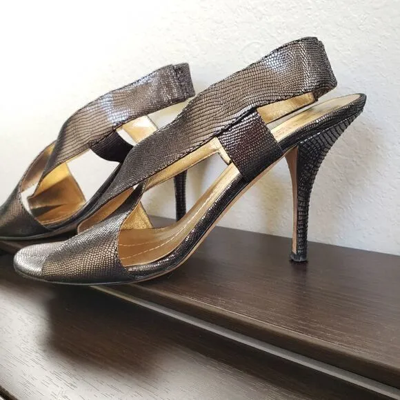 Kate spade criss cross metallic heels 8.5