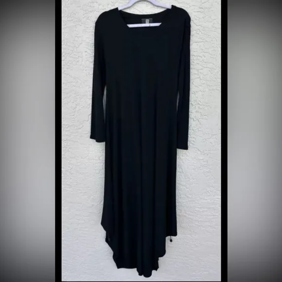 Kedem Sasson Black Maxi Dress Lagenlook Cocoon Dress