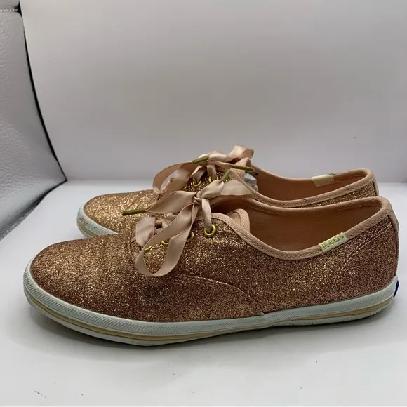 Keds x kate spade Rose Gold Glitter sneakers size 4M