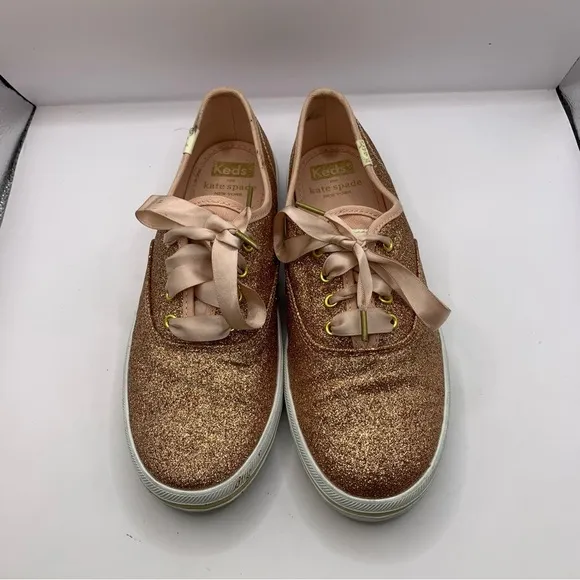 Keds x kate spade Rose Gold Glitter sneakers size 4M