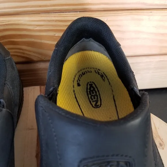 KEEN 1012857D DESTIN Men's 11.5 US Slip On Black Leather Loafers EH Work Shoes