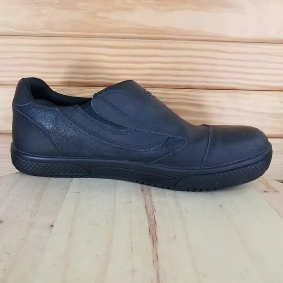 KEEN 1012857D DESTIN Men's 11.5 US Slip On Black Leather Loafers EH Work Shoes