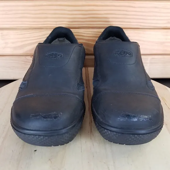 KEEN 1012857D DESTIN Men's 11.5 US Slip On Black Leather Loafers EH Work Shoes
