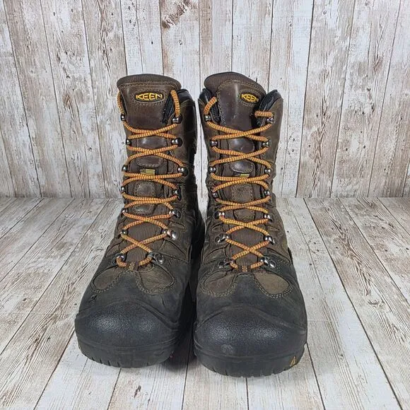 Keen‎ American Built Waterproof Leather Work Boots Steel Toe Brown 7.5