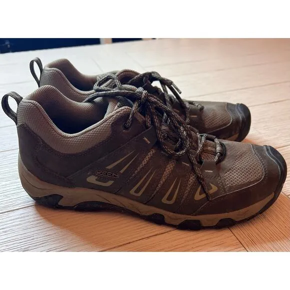 Keen men’s Oakridge waterproof hiking boots. Worn only 2x.‎ Brown. Lace up.Sz 12