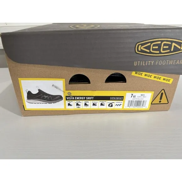 KEEN Men's Vista Energy Shift Low CARBON FIBER TOE Slip-On Work Shoes, Sz: 7EE
