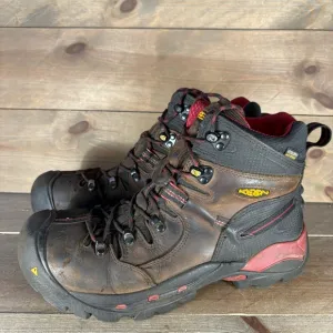 keen pittsburgh mens size 10.5 shoes brown leather steel toe work boots