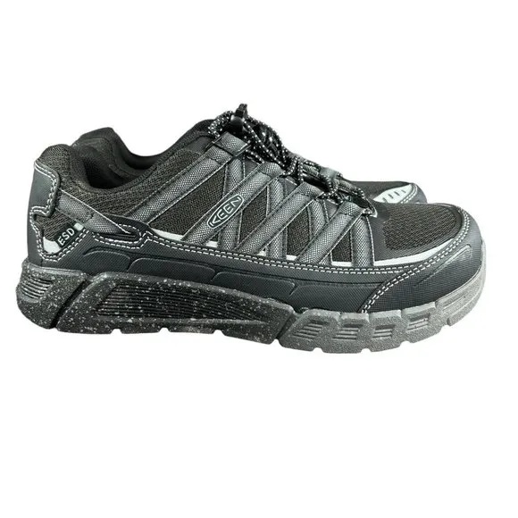 KEEN Utility Asheville ESD Black Aluminum Toe Work Shoes 1017070 Men's Sz 8.5 D