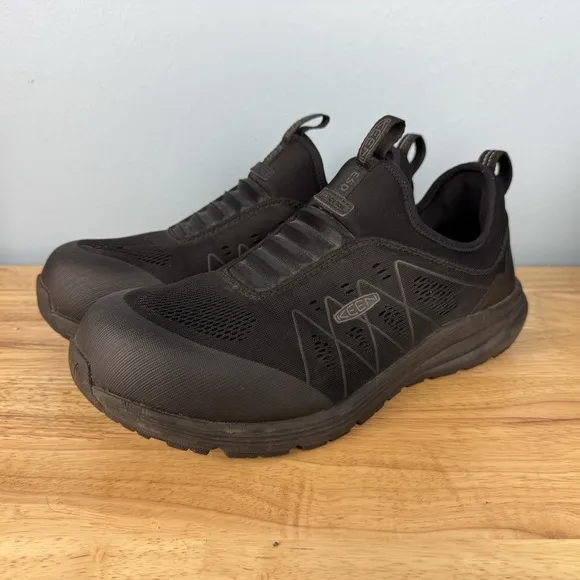 Keen Vista Energy ESD Work Shoes Mens 11.5 EE Black Slip On Utility Carbon Toe