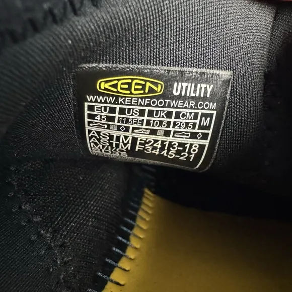 Keen Vista Energy ESD Work Shoes Mens 11.5 EE Black Slip On Utility Carbon Toe