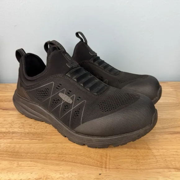 Keen Vista Energy ESD Work Shoes Mens 11.5 EE Black Slip On Utility Carbon Toe