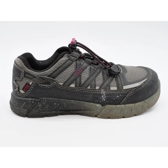 Keen Work Shoes Womens 6.5 Asheville Black Mesh Aluminum Toe ESD Drawstring
