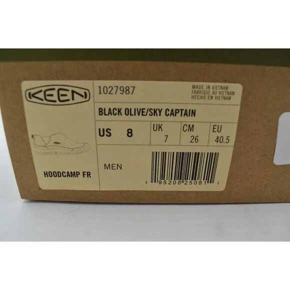 Keen Mens Size 8 Hoodcamp FR Black Olive Sky Captain Slip On Shoes