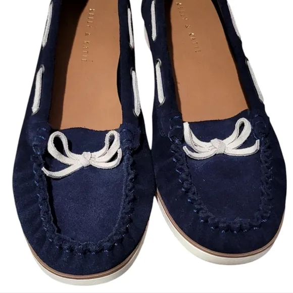 Kelly and Katie Tiewel Blue Slip On Leather Boat Shoes Loafers