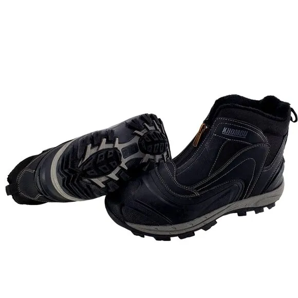 KHOMBU Boots Men's 11 Mason Outdoor Waterproof Rugged Slip-on Zipper Front Shoes