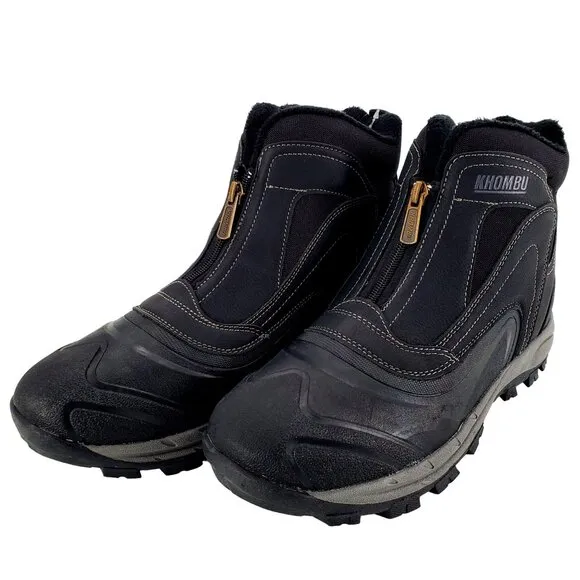 KHOMBU Boots Men's 11 Mason Outdoor Waterproof Rugged Slip-on Zipper Front Shoes