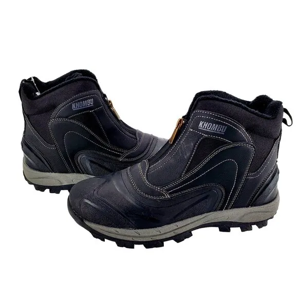 KHOMBU Boots Men's 11 Mason Outdoor Waterproof Rugged Slip-on Zipper Front Shoes