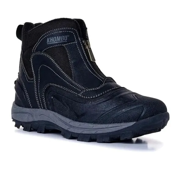 KHOMBU Boots Men's 11 Mason Outdoor Waterproof Rugged Slip-on Zipper Front Shoes