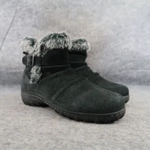 Khombu Shoes Womens 8 Bootie Winter Leather Faux Fur All Weather Lindsey Buckle
