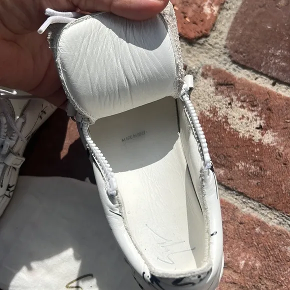 Kids Giuseppe Zanotti Double Zip All Over Print Low Sneaker.